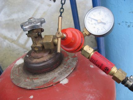 Suministro de gas desde el cilindro