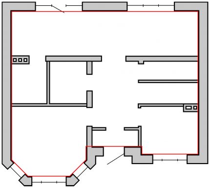 Scheme of a private house for calculating heat loss