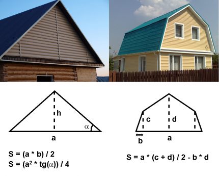 A tetők típusai a hőveszteség számításához