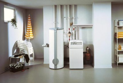 Gas non-volatile boiler in the interior