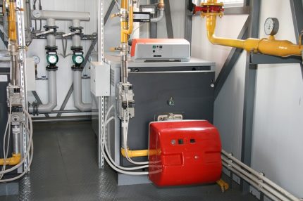 Industrial boiler room for a powerful boiler