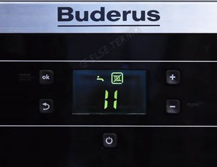 Digitální displej kotle Buderus