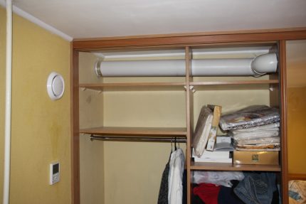 Installed ventilation in the dressing room