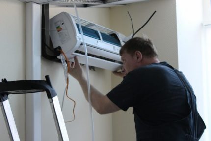 Installation of the air conditioner indoor unit