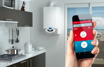 Gas boiler control from a smartphone