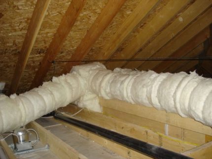 Insulated air duct in the attic