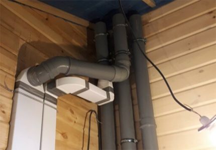 Ventilation pipes in the attic