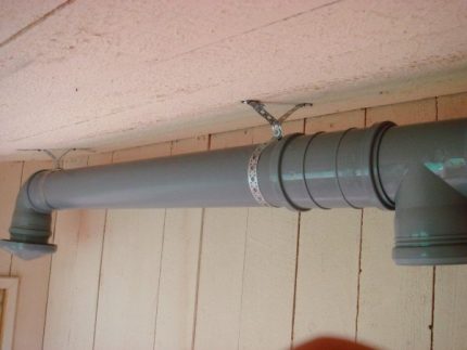 Pipe under the ceiling