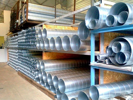 Spiral coiled ventilation pipes