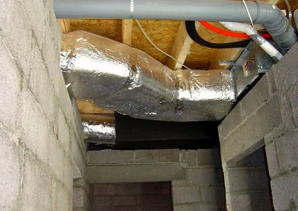Duct insulation in the basement