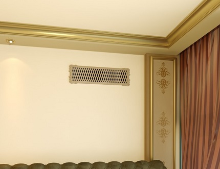 Channel ventilation behind a false wall