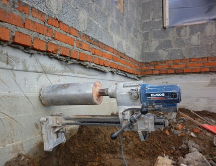 Ventilation foundation drilling