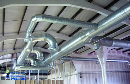 Ducts at an industrial facility