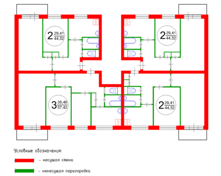Plan d'étage d'un immeuble à appartements