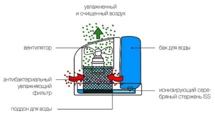 Scheme of a traditional humidifier