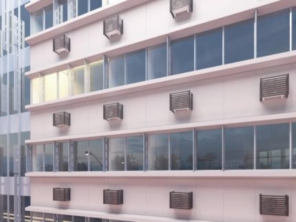Кошници за климатици на фасадата на сградата